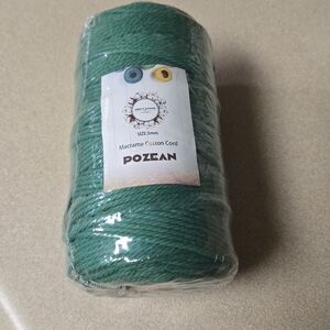 Green macrame cord 3mm cotton rope yarn colorful craft  NEW